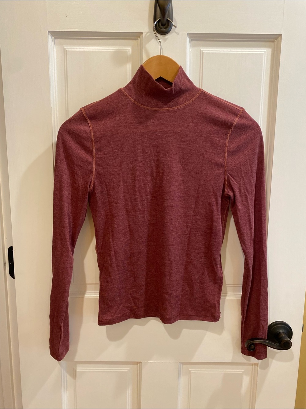 Madewell Long-Sleeve Turtleneck Top - Burgundy